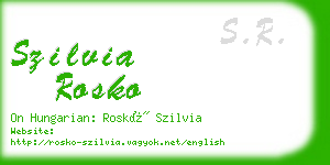 szilvia rosko business card
